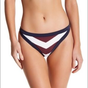 Navy/Maroon Rowing Strip Bikini Bottoms